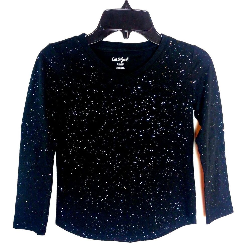 Girl's 'Cat and Jack' Black Top / Size S (6-6X)